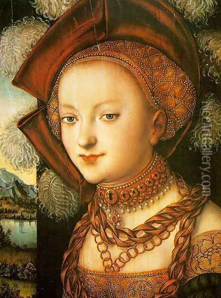 Salome (detail) Oil Painting - Lucas The Elder Cranach