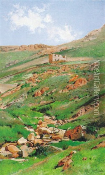 Paisaje De El Escorial Oil Painting - Aureliano De Beruete