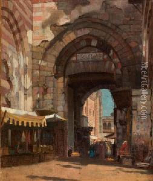 Bab Zuweyleh, Cairo, Egypt Oil Painting - George Henry Yewell