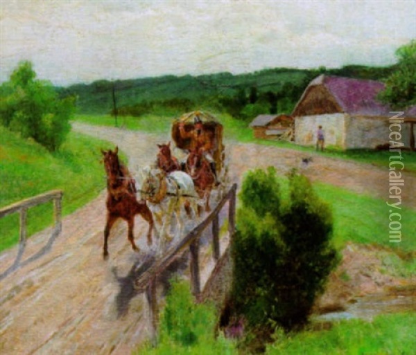 Pferdegespann Oil Painting - Ludwig Koch