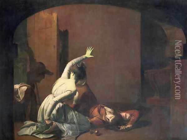 Romeo and Juliet: The Tomb Scene, Noise again! then I'll be brief, exh. 1790 Oil Painting - Josepf Wright Of Derby