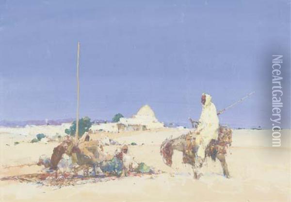 Traders In The Desert Oil Painting - Dudley Hardy