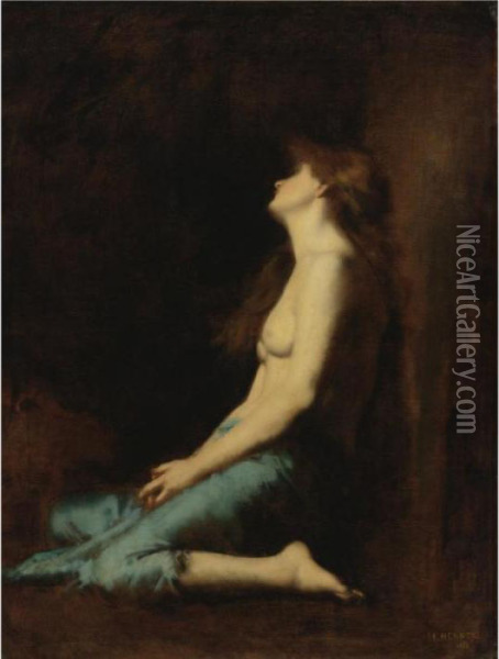 Mary Magdalene Oil Painting - Jean-Jacques Henner