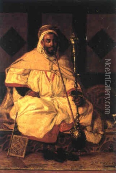 Portrait Presume De L'emir Abd El-kader Oil Painting - Jan Baptist Huysmans