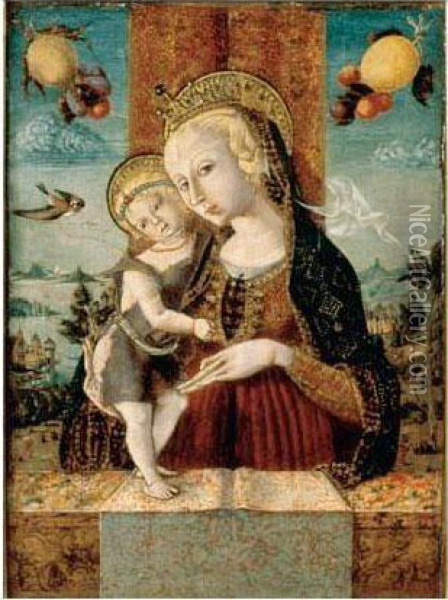 The Madonna And Child With A Goldfinch Oil Painting - Carlo Crivelli
