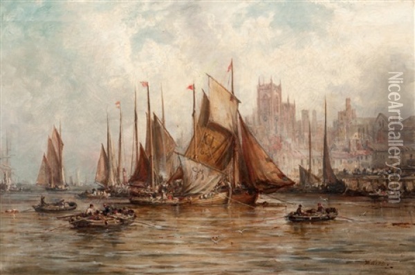 Un Port Anglais Oil Painting - William Edward Webb