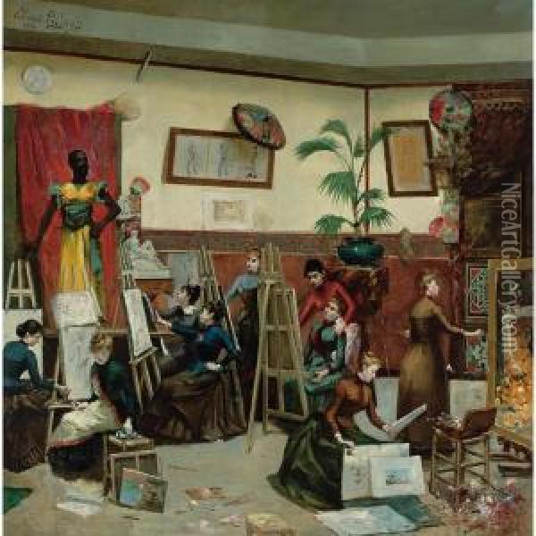 A Studio Of Their Own Oil Painting - Elizabeth Pillard