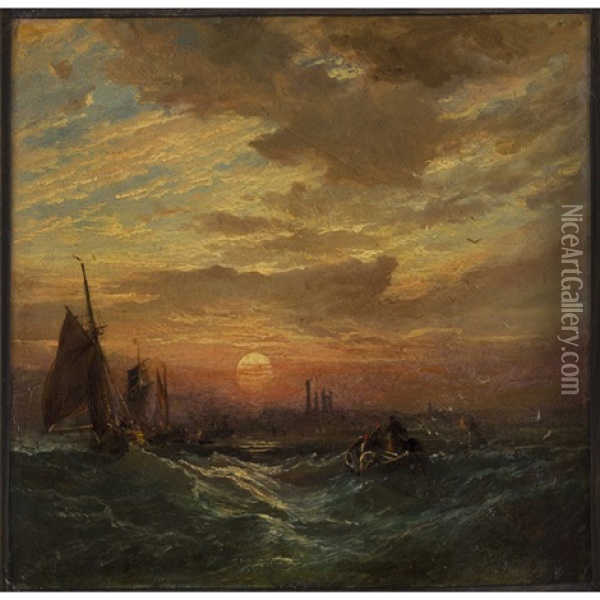 Sunset, St Andrews Oil Painting - Samuel Bough