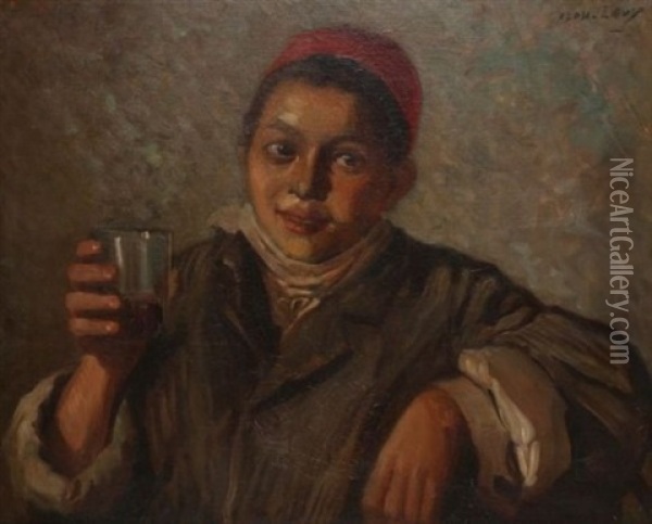 Jeune Garcon Au Verre Oil Painting - Alphonse Jacques (Said) Levy