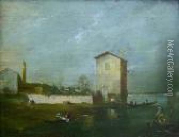 A Venetian Scene Oil Painting - Francesco Guardi