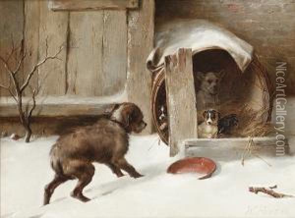 In From The Cold Oil Painting - Walter Hunt