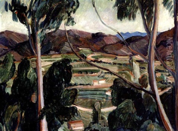 Besancon-dalen, Provence Oil Painting - Jens Adolf Emil Jerichau