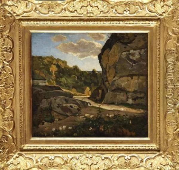 Paysage Aux Environs D'avallon Oil Painting - Henri-Joseph Harpignies