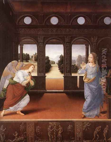 Annunciation 1480-85 Oil Painting - Lorenzo Di Credi