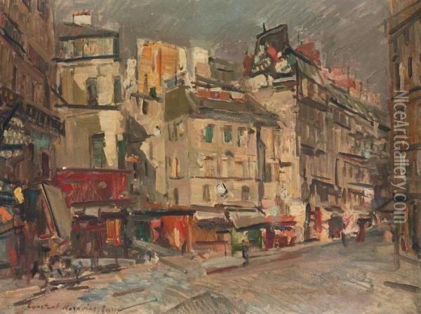 Paris Street View At Dusk Oil Painting - Konstantin Alexeievitch Korovin