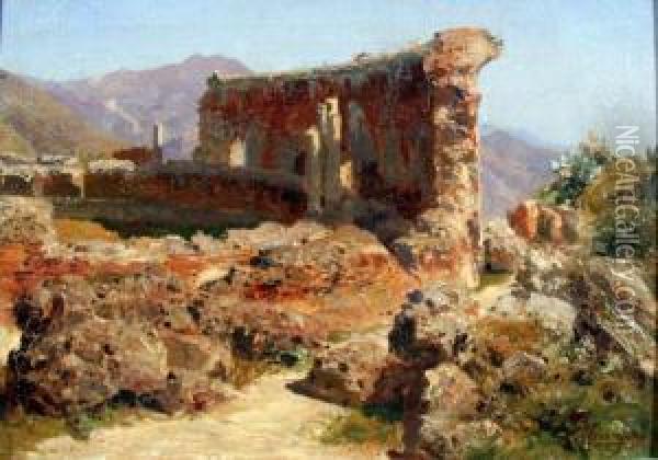 Ruderi A Taormina Oil Painting - Antonio Ferrigno