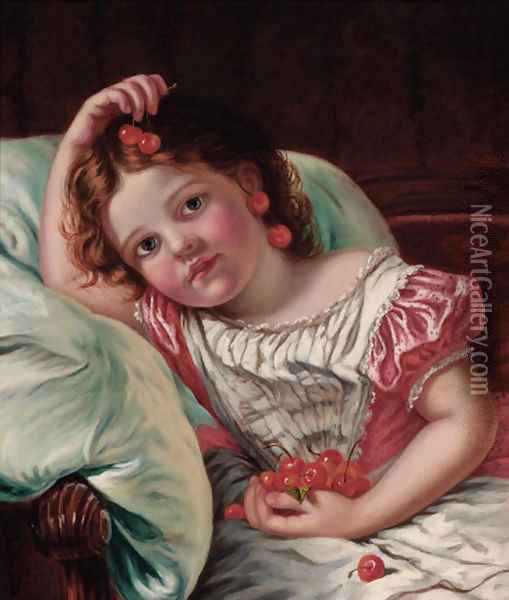 Cherry Ripe Oil Painting - Sophie Gengembre Anderson