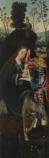 Geburt Christi - Heilige Familie Auf Der Flucht Nach Agypten Oil Painting - Pieter Coecke van Aelst the Elder