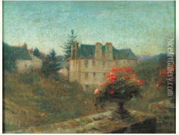 Chemin En Bord De Chateau Oil Painting - Charles Leandre