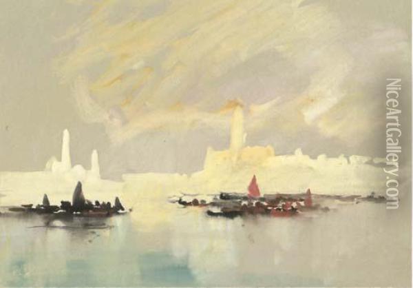 Venice From The Lagoon Oil Painting - Hercules Brabazon Brabazon
