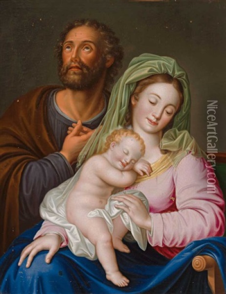 Hl. Familie Mit Schlafendem Jesuskind Oil Painting - Leopold Kupelwieser