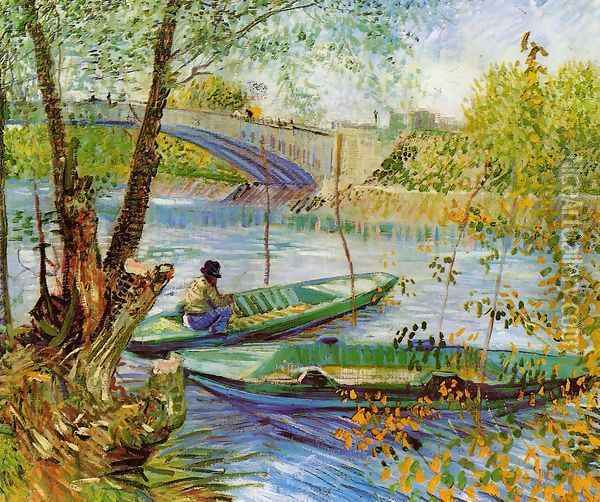 Fishing In Spring Oil Painting - Vincent Van Gogh
