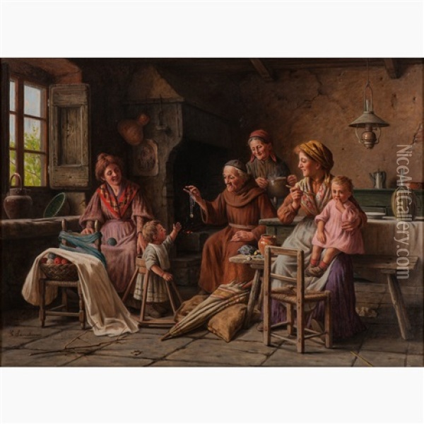 Il Regalo Del Frate Oil Painting - Giovanni Sandrucci
