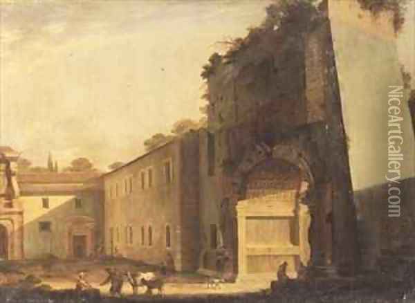 The Arch of Titus Rome Oil Painting - Filippo Gagliardi
