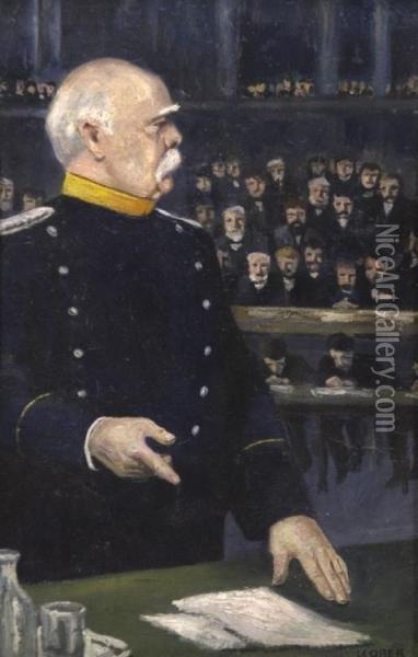 Otto Von Bismarck Im Plenalsaal Oil Painting - Leo Kober