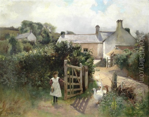 After You Oil Painting - Henry John Yeend King