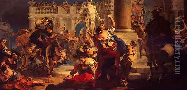 The Rape of the Sabine Women Oil Painting - Giovanni Battista Tiepolo