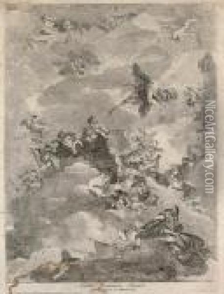 Triumph Of Hercules Oil Painting - Giovanni Domenico Tiepolo