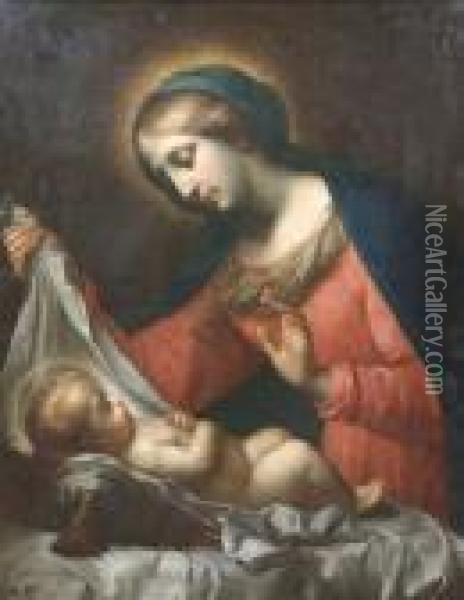 Madonna With Child. Oil/canvas Oil Painting - Carlo Dolci