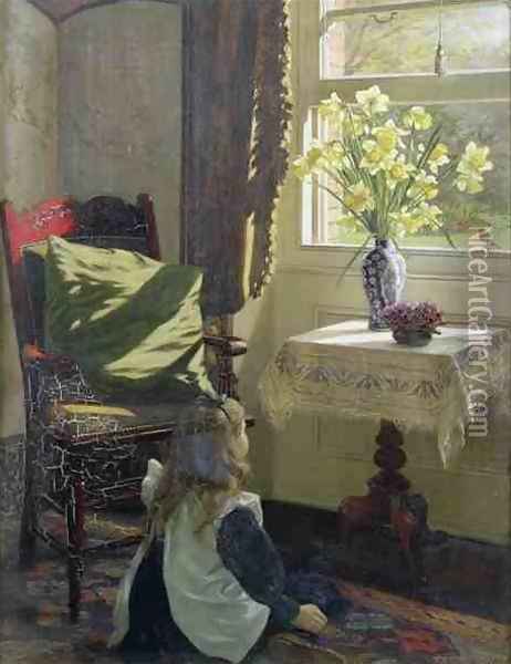 There Came to My Window or The Robin Oil Painting - Jessica Hayllar