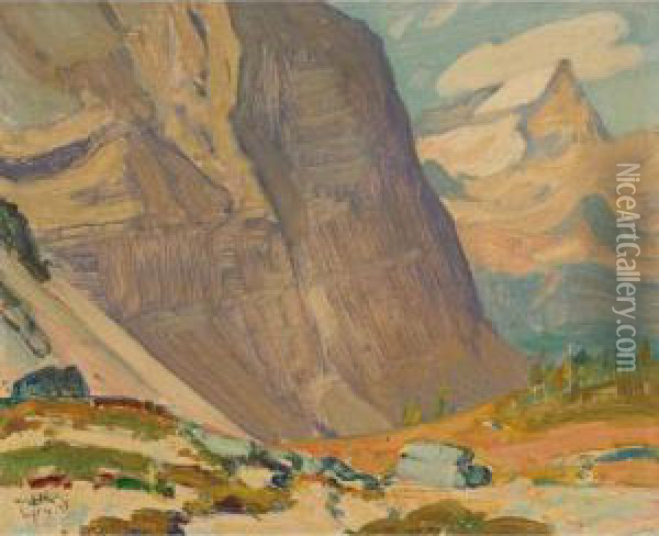 Near Mt. Odaray, Rocky Mts. Oil Painting - James Edward Hervey MacDonald