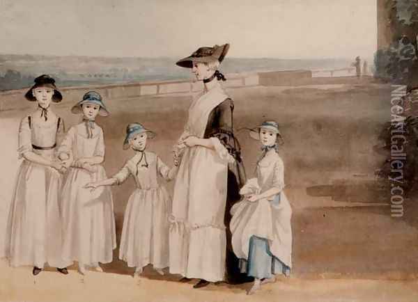 Daughters of the Earl Waldegrave Oil Painting - Paul Sandby