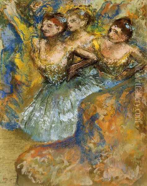 Group of Dancers I Oil Painting - Edgar Degas