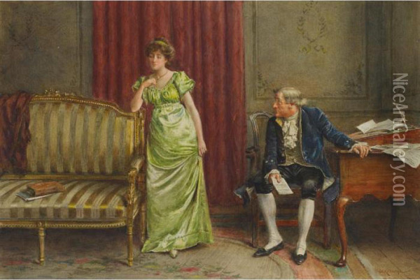 The Letter And Confrontation Oil Painting - George Goodwin Kilburne