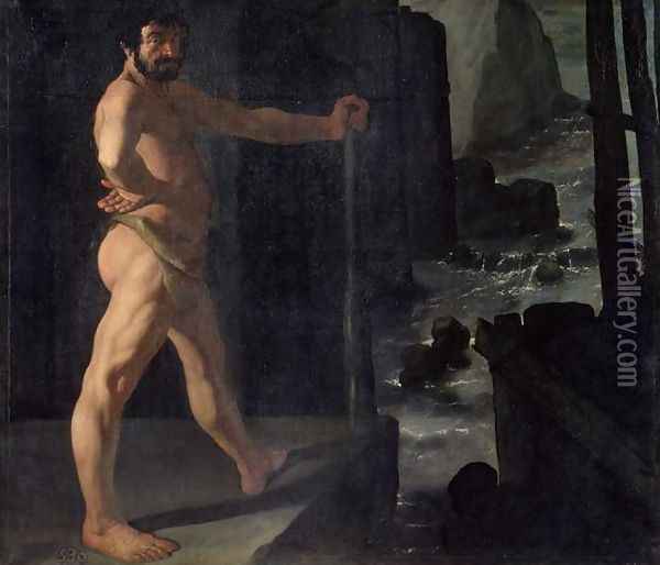 Hercules Changing the Course of the River Alpheus Oil Painting - Francisco De Zurbaran
