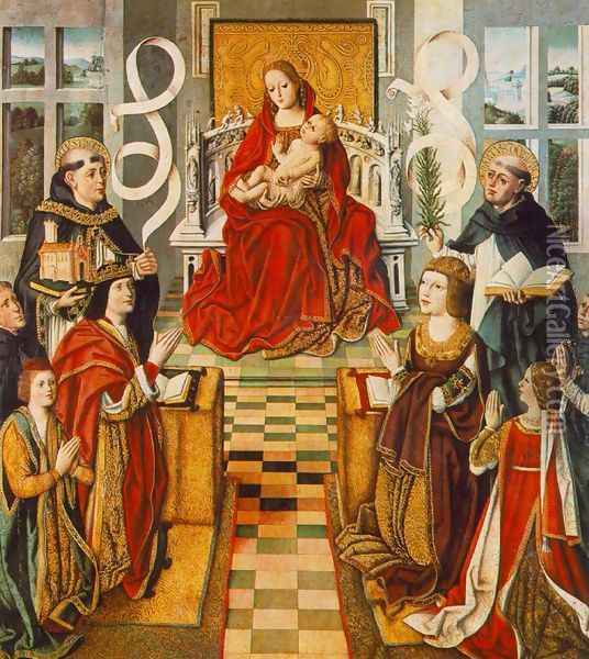 Madonna of the Catholic Kings 1490-95 Oil Painting - Fernando Gallego