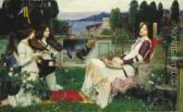 St Cecilia Oil Painting - John William Waterhouse