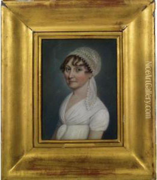 Portrait Of Mary Pixton Oil Painting - James I Sharples