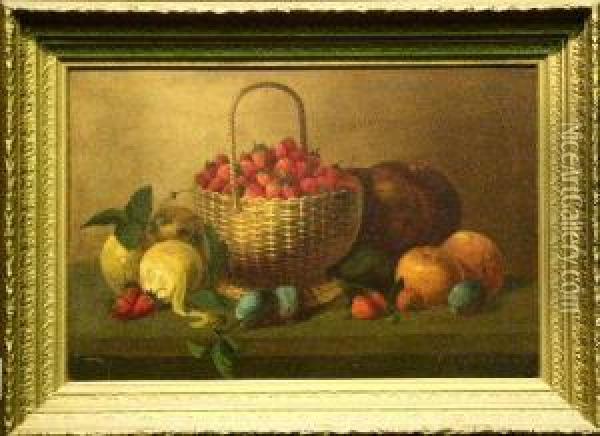 Still Life With Fruit On A Ledge Oil Painting - Raphaelle Peale
