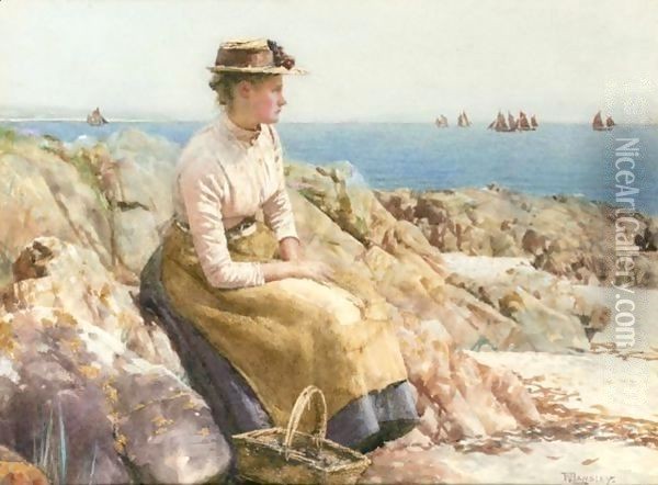 The Limpet Gatherer Oil Painting - Walter Langley