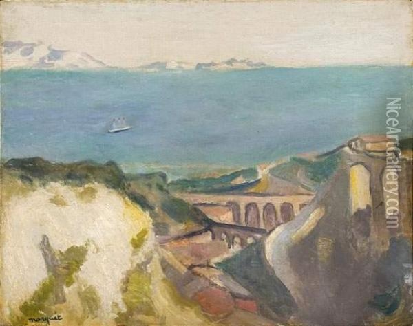 L' Estaque. Circa 1918. Oil Painting - Albert Marquet