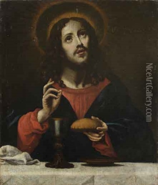 Le Christ Benissant Oil Painting - Carlo Dolci