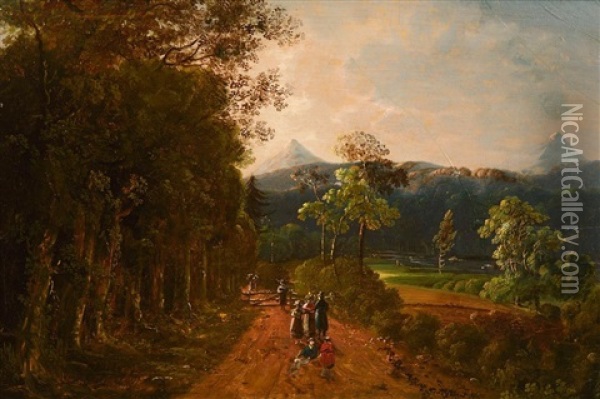 View Of The Great Sugar Loaf And Little Sugar Loaf, Co. Wicklow Oil Painting - William Sadler the Younger