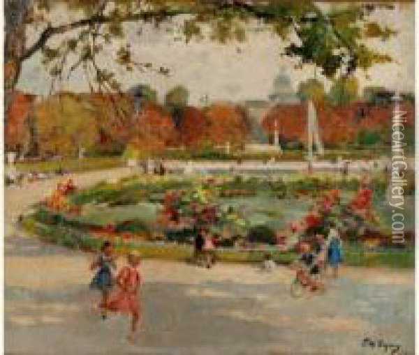 Le Jardin Du Luxembourg Oil Painting - Paul Michel Dupuy