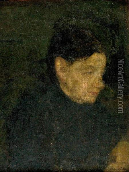 Portret Kobiety Oil Painting - Ludwik Machalski