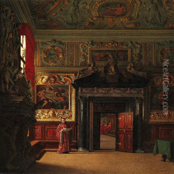 Sala Dell'anticollegio Oil Painting - Heinrich Hansen